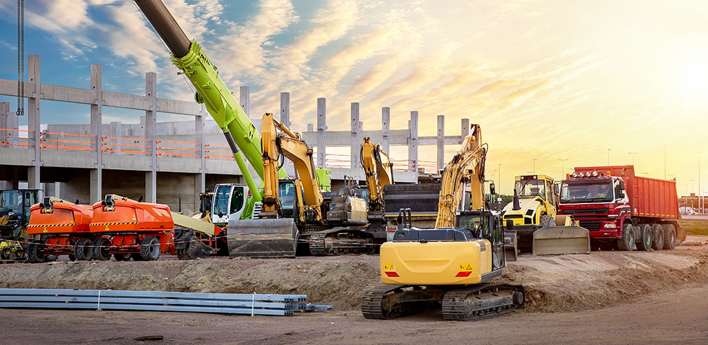 Baustelle mit Maschinen